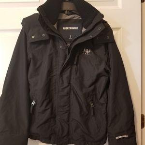 Mens Abercrombie All Weather Black Coat Size Small